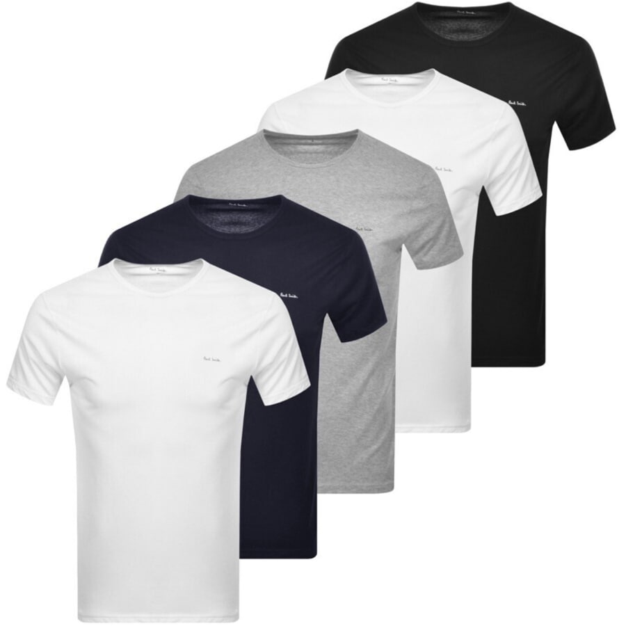 Paul Smith 5 Pack T Shirts Black | Mainline Menswear